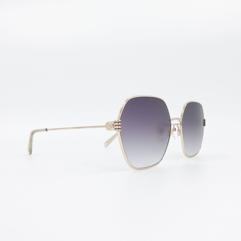 Gucci GG1285 Square Sunglasses Gold Gray OS - Picture 15 of 16